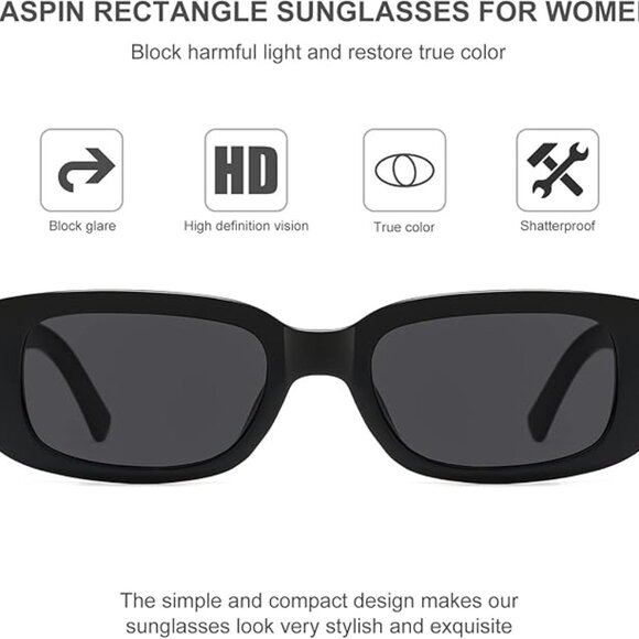 Rectangle Sunglasses for Women Men Trendy Y2k Retro 90s Sun Glasses UV400
